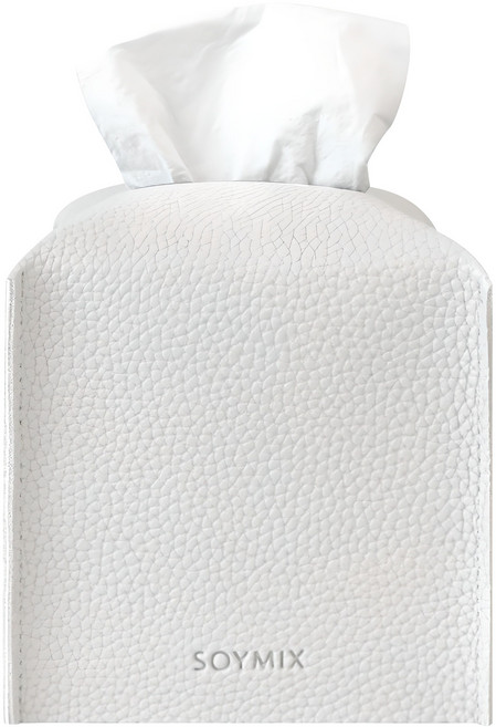소이믹스 가죽 미니 각 티슈 케이스 냅킨케이스 커버, 화이트