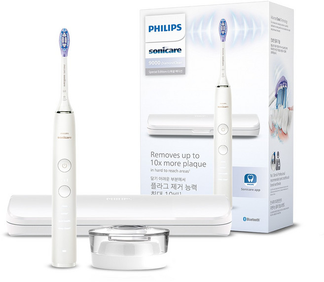필립스 다이아몬드클린 9000 스페셜 에디션 전동칫솔, hx9911/필립스다이아, Light White(화이트), 1개