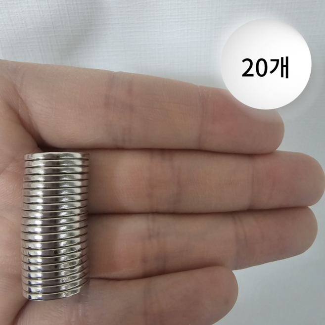 쇼픽스 강력 네오디움 원형 자석 15mm x 2mm, 20개