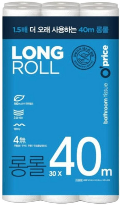 오프라이스 3겹 천연펄프 화장지 40m 30개입, 1개