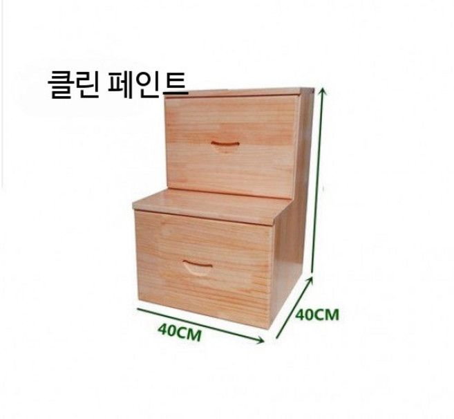 계단 수납장 침대용 원목 사다리형 높은 협탁 서랍형 벤치형 수납침대형 포더홈 스타일, 1개, 페인트 2단 너비40 깊이40 높이60