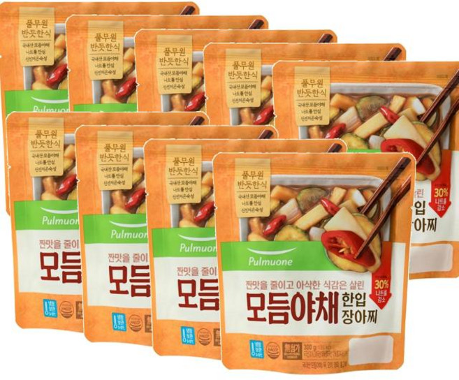 풀무원 반듯한식 모듬야채 한입장아찌, 300g, 9개