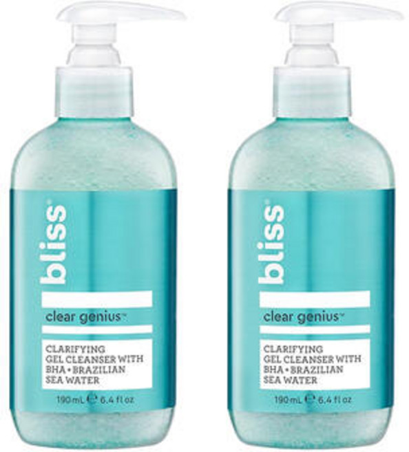 Bliss 블리스 클리어 지니어스 젤 페이셜 클리너 클렌징젤 190ml 2팩