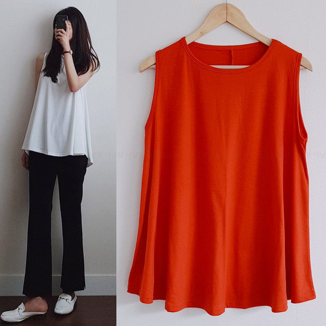 나날샵 스판나시 정장나시 나시티 홀복 박스티 루즈핏 여름티 민소매 티셔츠