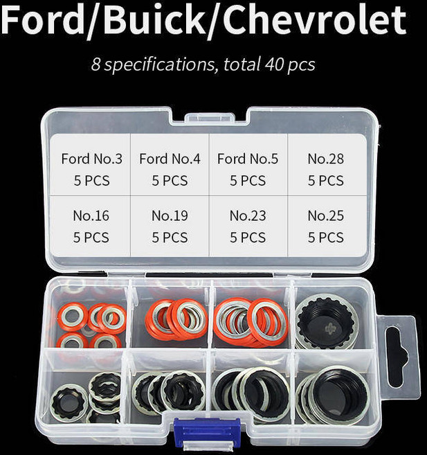 포드/뷰익/쉐보레 차량의 에어컨 파이프 조인트용 씰링 가스켓 40개 트랙터, 1 Set