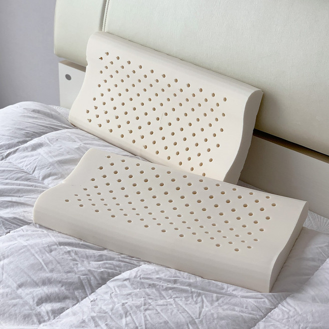 국내산 천연라텍스 낮은베개 경추베개 속커버세트, 1개, 라텍스베개-미세굴곡형S