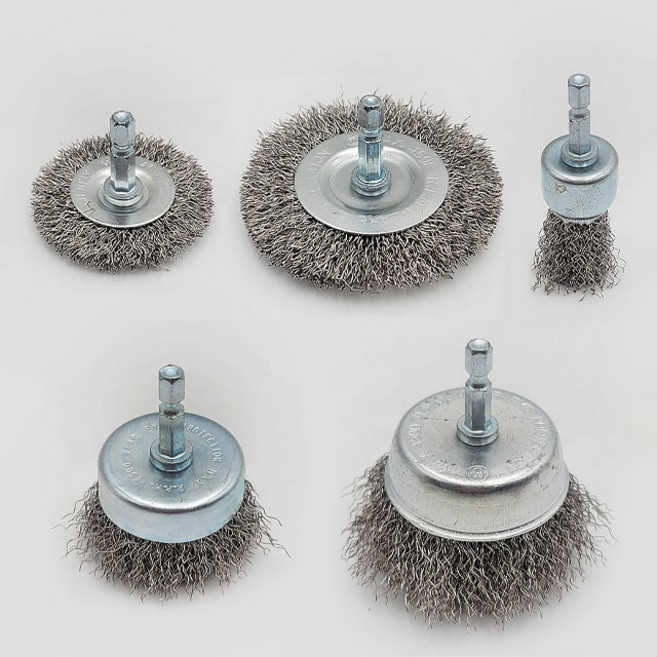 전동 드릴 스텐 와이어 브러쉬 5P 세트 녹제거 임팩용 평 종 컵 브러시, 1개