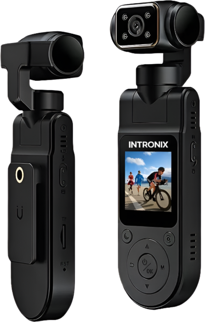 인트로닉스 액션캠 바디캠 WiFi 손떨림방지 무선카메라 블랙박스, 블랙, SD카드+구성품