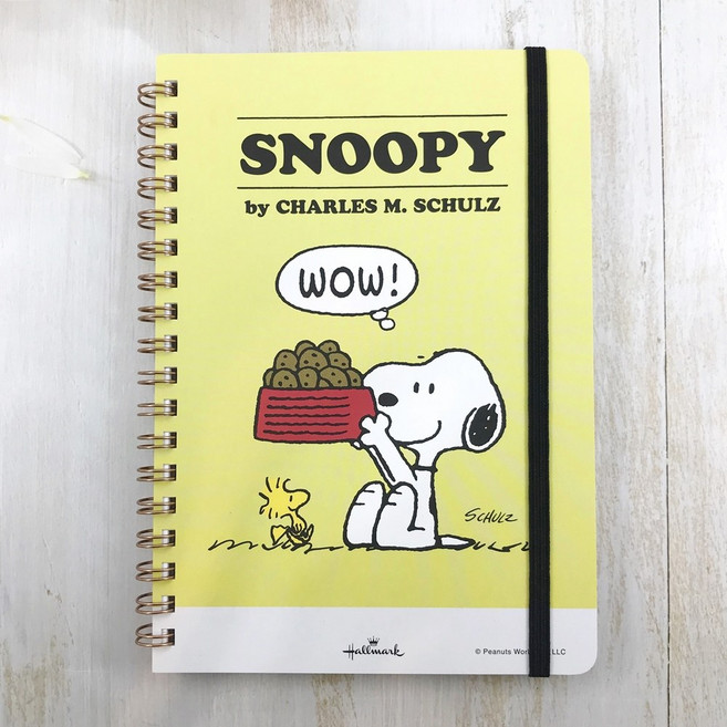 SNOOPY 查爾斯·舒爾茨 記事本, 黃色/DISH, 1個
