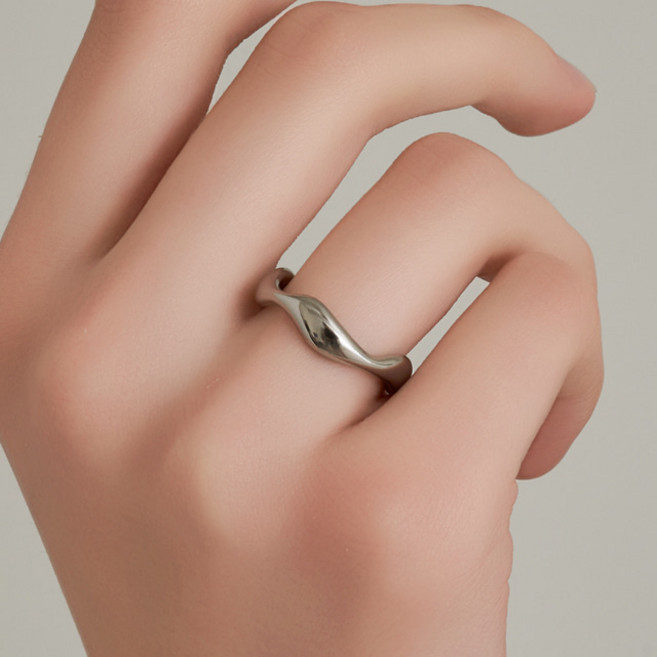 [루메] 남자 여자 공용 내추럴 웨이브 링 반지 LMSTWR002