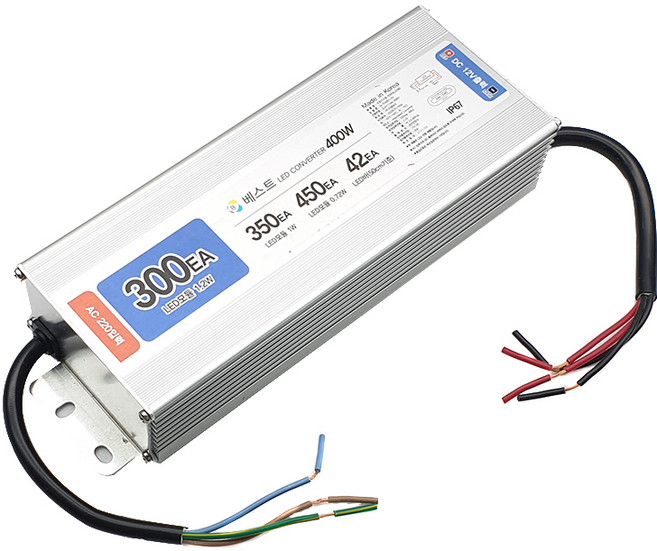 BEST 국산 방수형 LED 안정기 SMPS 400W DC12V, 1개