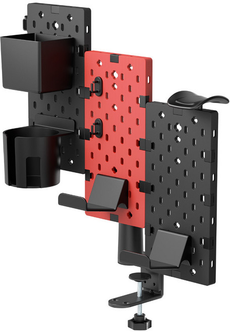 [감씨]3면 회전형 페그보드 GRO-003 게임패드 컨트롤러 헤드셋 거치대 프로콜 엑박 플스 패드, 1개, Black+Red GRO-003