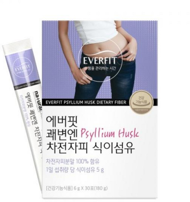 에버핏 차전자피 식이섬유 6g 30포, 180g, 1개