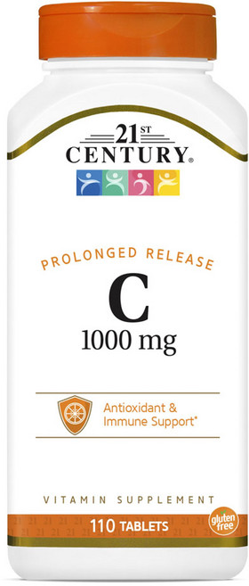 21St Century 緩釋型維他命C錠 1000mg, 110顆, 1罐