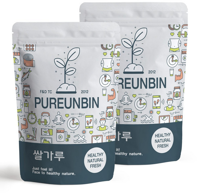 푸른빈 쌀 가루 분말 국내산, 2개, 1kg