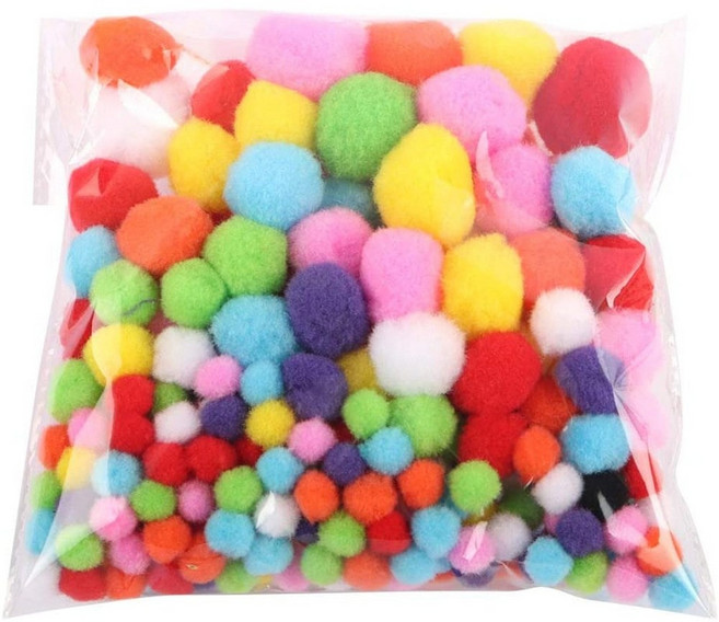 DIY공예재료 만들기 컬러 믹스 고탄력 폼폼이 뿅뿅이 폼폼이 뿅뿅이50mm 대형뿅뿅이 폼폼이50mm 뿅뿅이대용량 대용량점보뿅뿅이 폼폼이대용량 칼라폼폼이 퐁퐁이 폼, 200개, 혼합색상