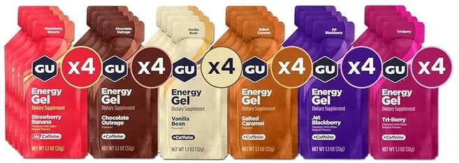 GU에너지 스포츠 에너지젤 6가지맛 버라이어티팩 32g 24팩, 24 Count (Pack of 1), 1개 - 쿠팡