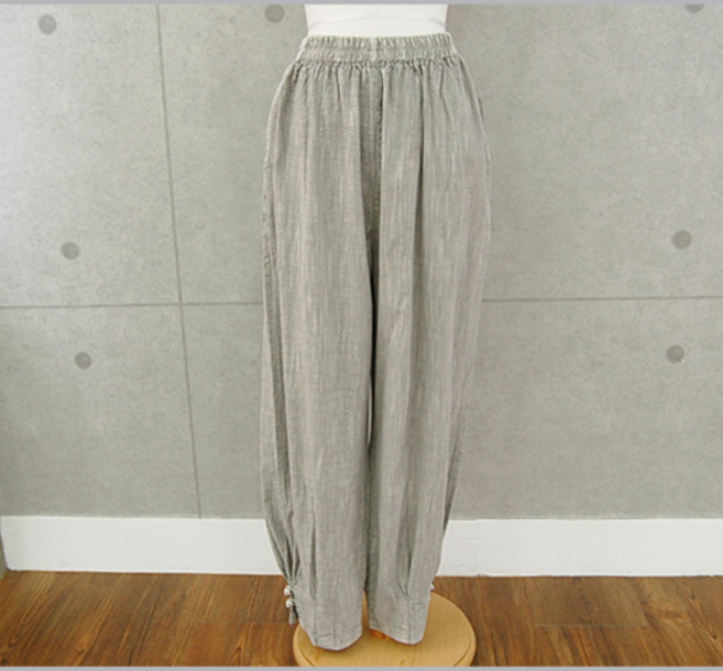 메밀꽃 피는날 남성 여성 슬라브 바지 생활한복 절바지 고무줄바지