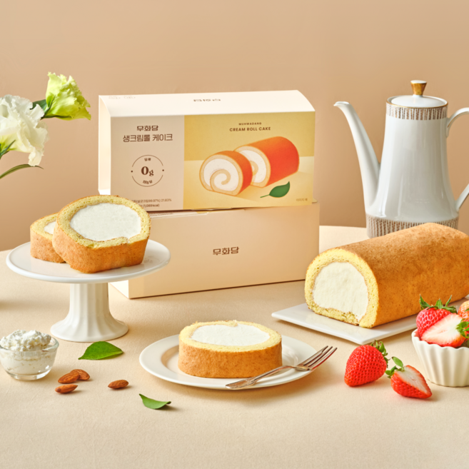 무화당 저당 생크림롤케이크, 400g, 1개