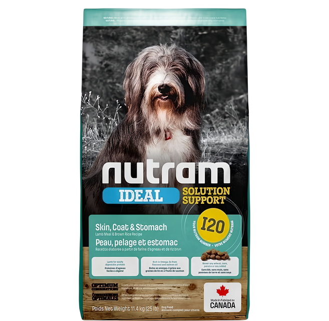 nutram I20 專業理想系列 三效強化犬糧, 1袋, 11.4kg, 羊肉 + 糙米