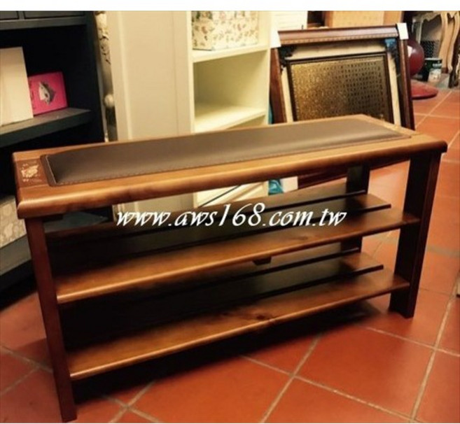 鄉村風 3尺實木彩繪雙層小穿鞋