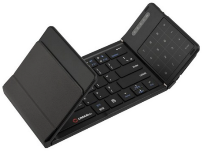 크로셀 블루투스 접이식 올인원 터치패드 숫자키패드 무선 키보드, 제조사축, C-Flip Hybrid Touch (멀티페어링), 다크그레이