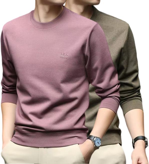 1+1 J nd O남성 봄가을 간절기 데일리 코디 이너 긴팔 맨투맨 티셔츠