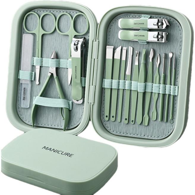 프라홈 네일 케어 손톱깍이 18종 세트, 1개, 그린