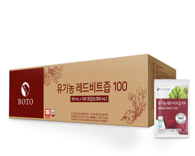 보뚜 유기농 레드비트즙 100, 90ml, 100개