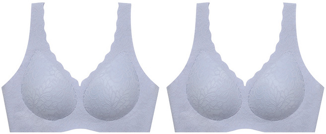 앤 왁스 꿈의브라 레이스 무봉제 심리스 노와이어 런닝형 브라 2종 &WOX