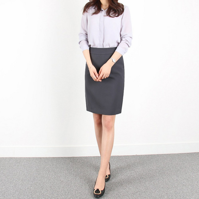 여성 정장치마 오브제 H라인스커트 5부/미디 2기장 빅사이즈 오피스룩 출근룩 유니폼 하객룩 55~100