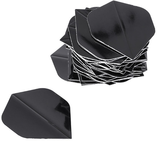 50pcs 순수 색상 다트 윙 테일 프로페셔널 펫 다트 플라이트 핀, 02 Black