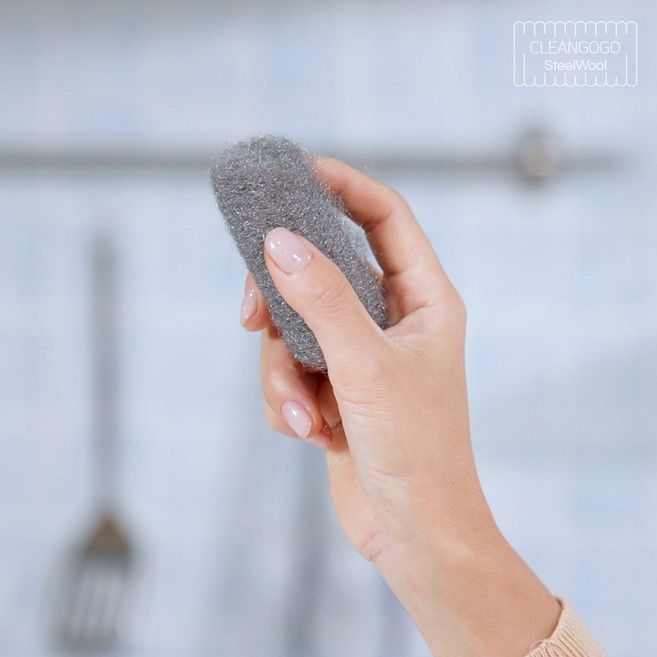크린고고 매직스틸울 수세미 탄냄비 기름때 타일 스텐 자전거 자동차 유막 녹제거 일회용 철수세미, 12개입, 1개