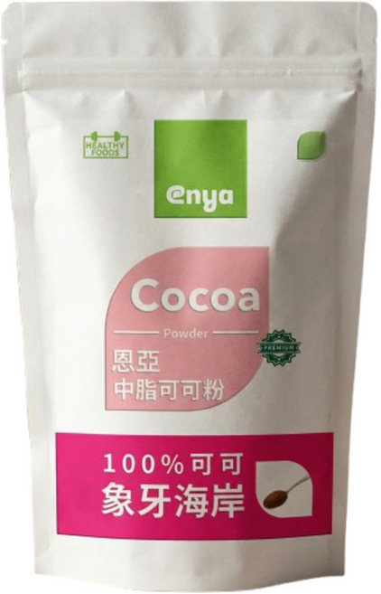 恩亞 未鹼化中脂可可粉 500g 無糖 象牙海岸優質可可豆, 1個, 500g/袋, 1