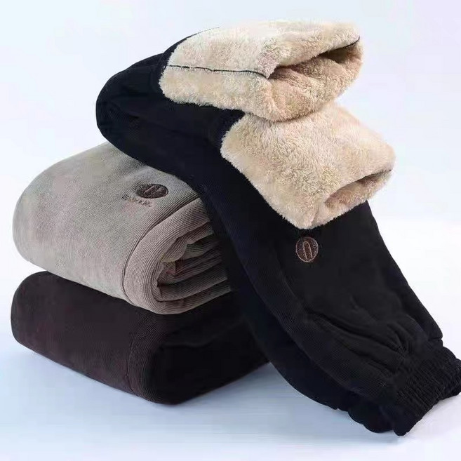 Ashysnow 겨울 캐시미어 여성 바지 도톰한 기모 면바지 스판 밴딩 하이웨스트 바지 엄마 겨울 방한 바지