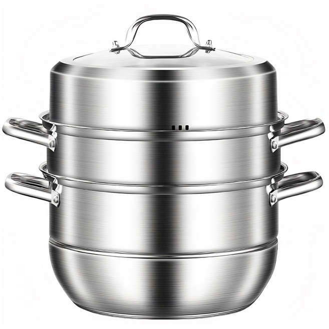 CookNest 3단 인덕션 찜기 냄비 304 스텐 찜솥 곰솥 대형, 1개, 30cm