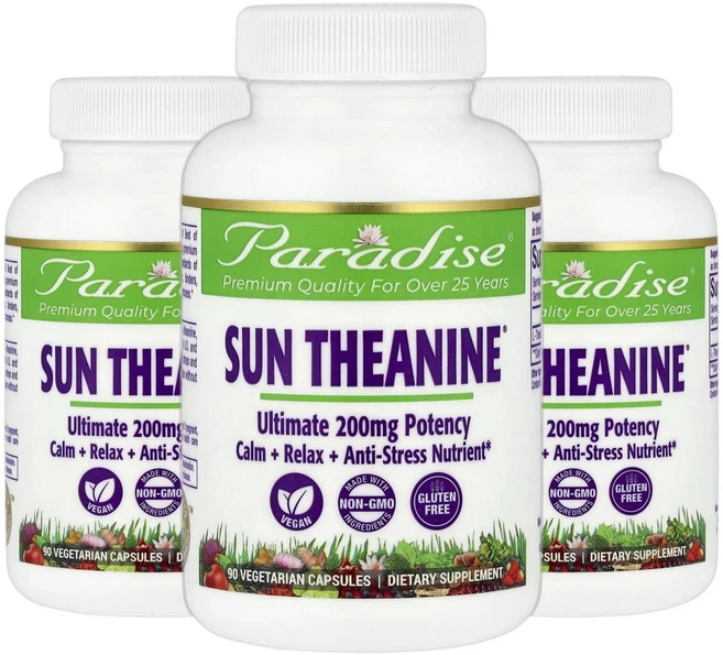 파라다이스허브 L 테아닌 Sun Theanine 200mg 베지 캡슐 90정 2+1, 90회분, 3개 - 쿠팡