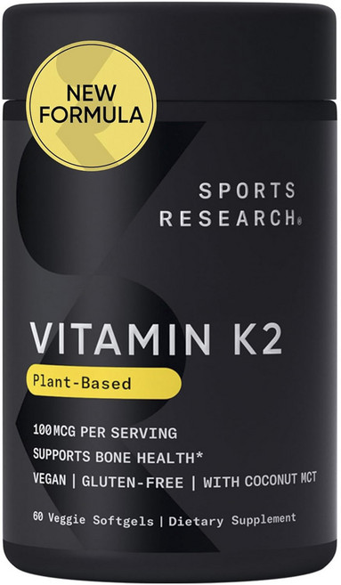 SPORTS RESEARCH 維生素K2素食軟膠囊, 1罐, 60顆