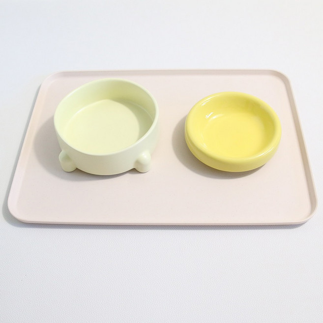 드림계곡 반려동물 마카롱 누식 방지 식기 매트, 1개, L 연핑크