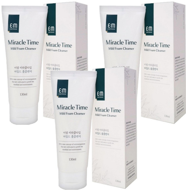 에버미라클 미라클타임 마일드 폼클렌져, 130ml, 3개