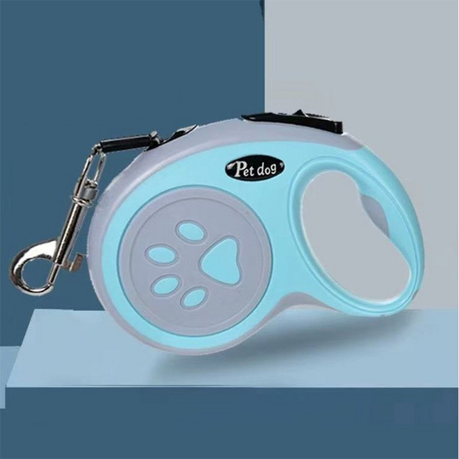 HERON 강아지 자동 신축형 리드줄 꼬임방지, 푸른 색, 1개