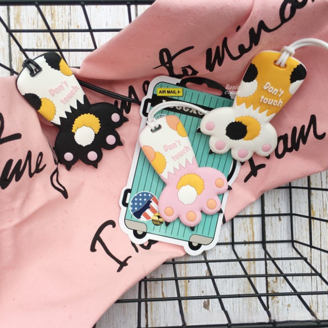 뷰티앤몬스터 여행용 캐리어 실리콘 냥발 플래그 네임택