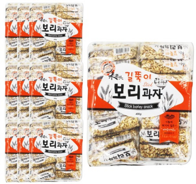 엉클팝 길쭉이 보리과자, 400g, 10개