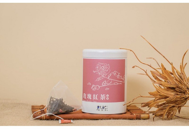 PLIC! 采茶趣 玫瑰紅茶 原葉立體茶包 玫瑰花瓣 小葉種紅茶 10入珍珠白鐵罐裝, 1個, 茶包10入-珍珠白鐵罐裝