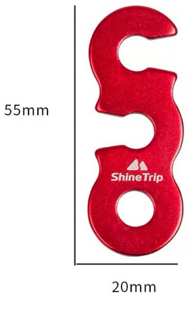 ShineTrip山趣 三眼開口風繩扣 營繩調節片 帳篷調節扣 鋁合金, 大號（顏色隨機出貨，可備註）, 紅色、金色、藍色