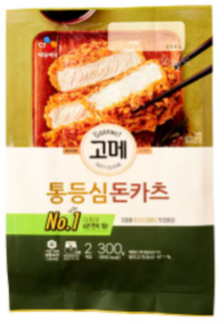CJ 고메 통등심 돈카츠, 300g, 3개