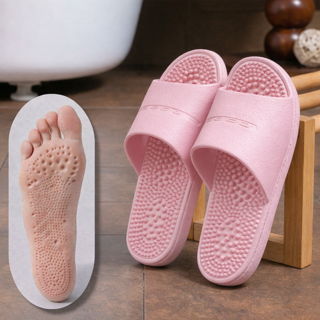 지압슬리퍼 실내용 발건강 지압 마사지 혈액순환 부종완화 스트레스완화 숙면, 여자_핑크, 1개