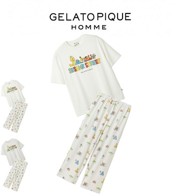 젤라또피케 SESAME STREET 남성 파자마 상하세트 홈웨어 PMCT261330