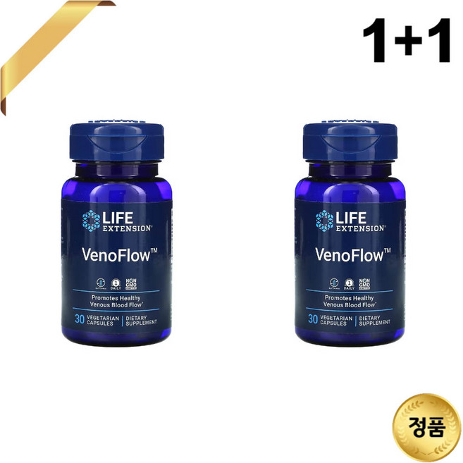 1+1 라이프익스텐션 피크노제놀 200mg 30 베지 캡슐 소나무 프로시아니딘 나토키나제, 2개, 30정