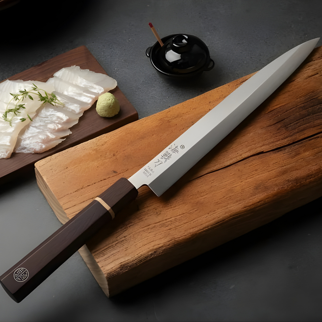 명인 명장 조상진 해전도 사시미칼 데바칼 10종 원목 자석 칼집 세트, 05.사시미270+원목칼집, 1개